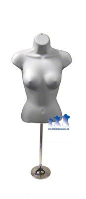 Female Torso Form, White with Short Adjustable ...